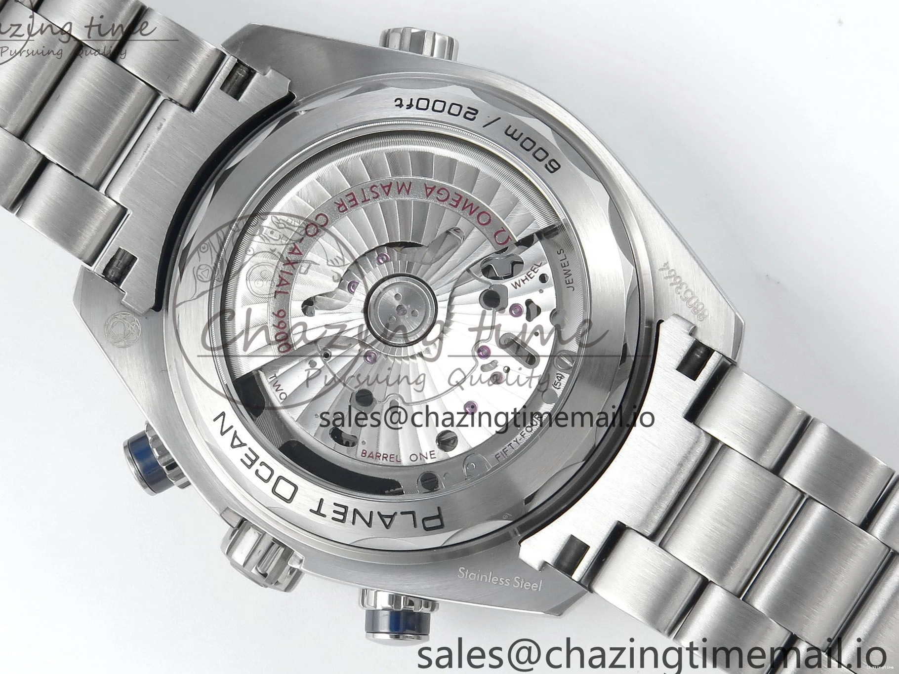 0407 Planet Ocean Master Chronometer 600M 45.5mm SS SCF 1:1 Best Edition Blue Bezel Blue Dial on SS Bracelet A9900 Super Clone Lightweight 7676